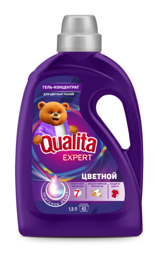 QUALITA Expert гель-концентрат д/стирки цветных тканей 1300мл